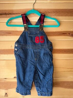 Children's Denim Overalls with Red '85' Patch